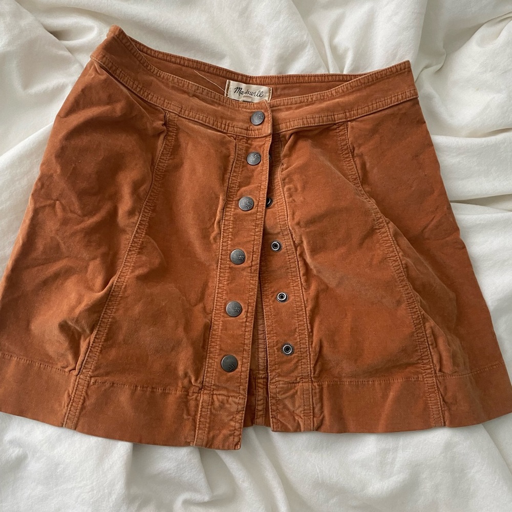 Madewell Button-Up Corduroy Skirt